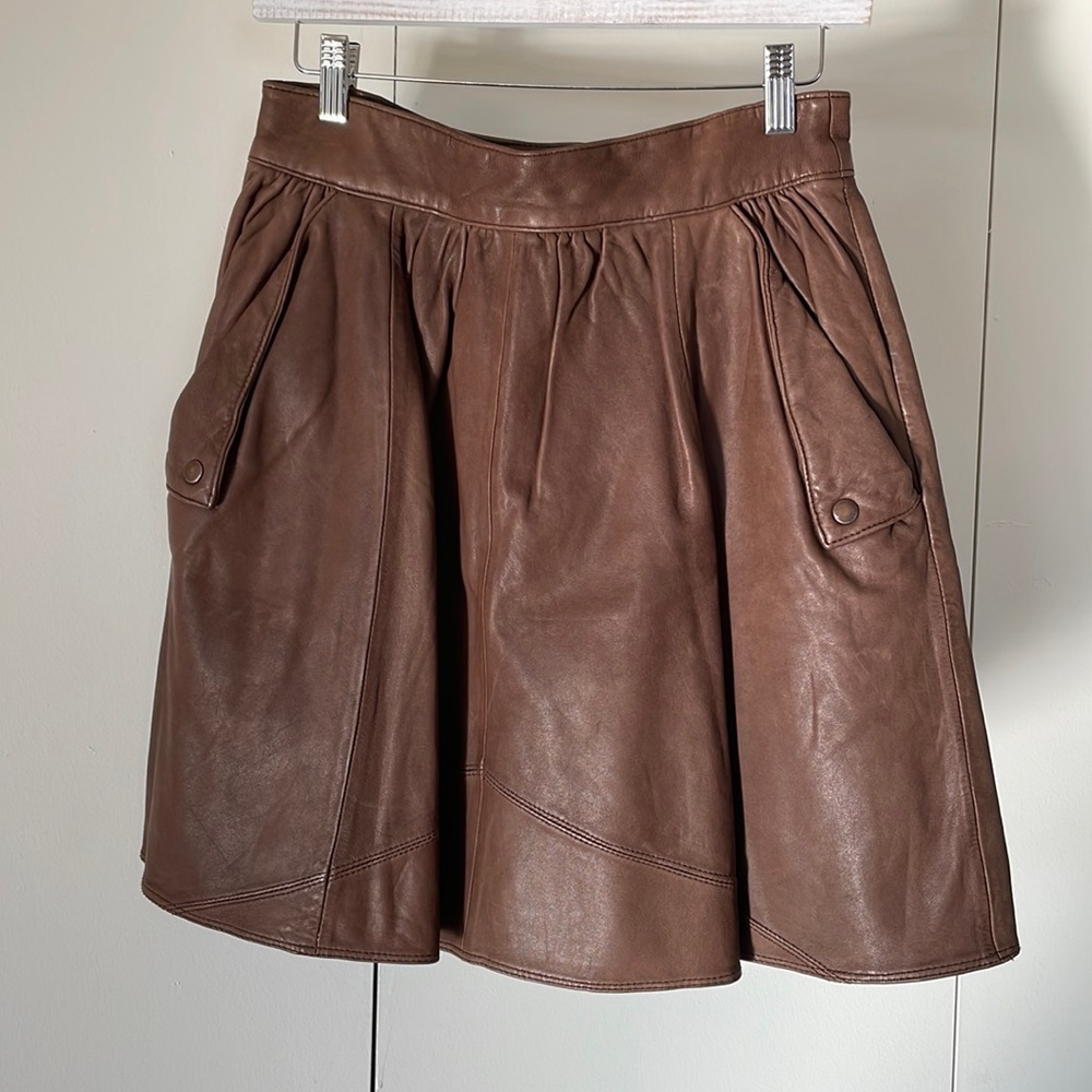 Daughters of the Liberation brown leather skirt